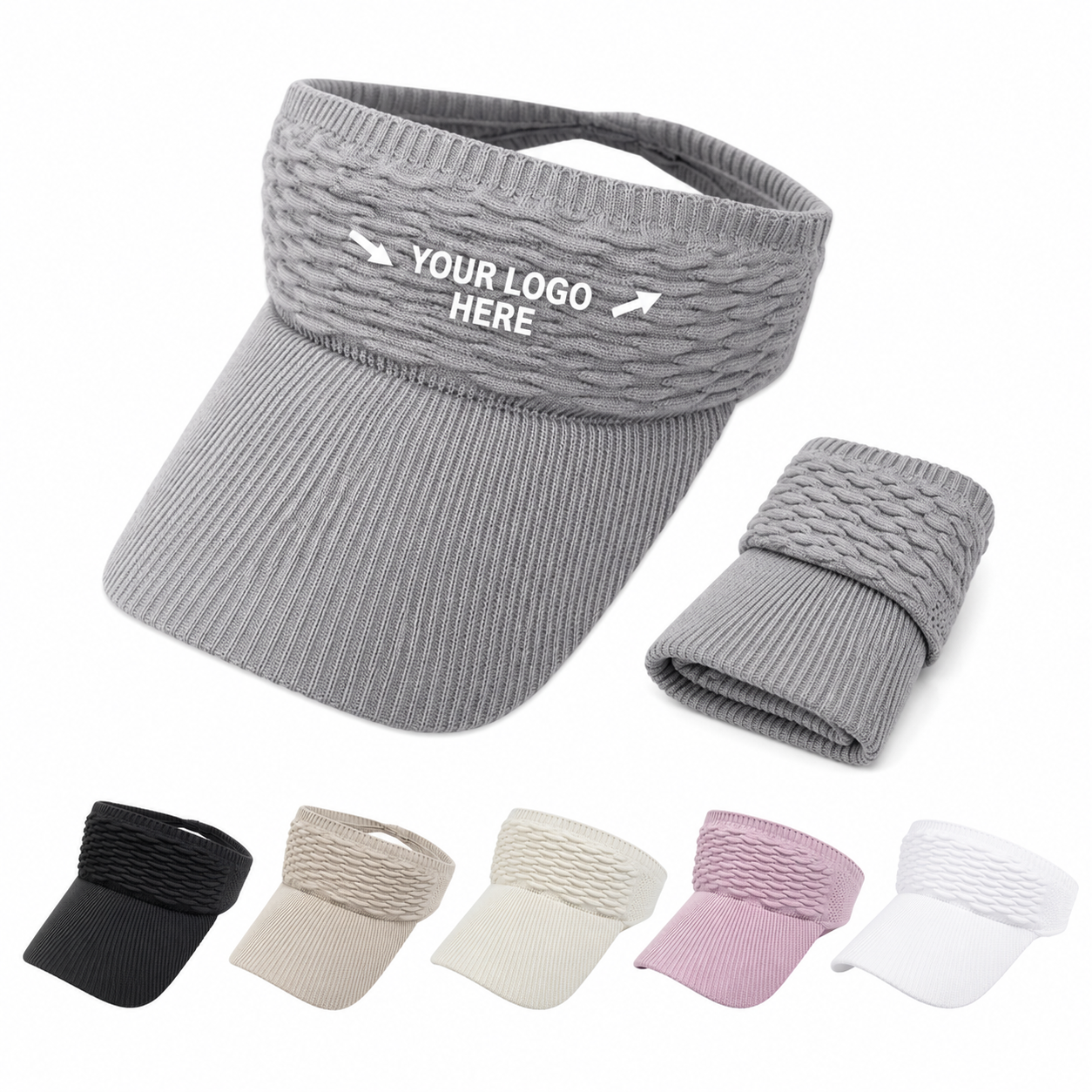 Breathable Knit Sun Visor Hat with UV Protection