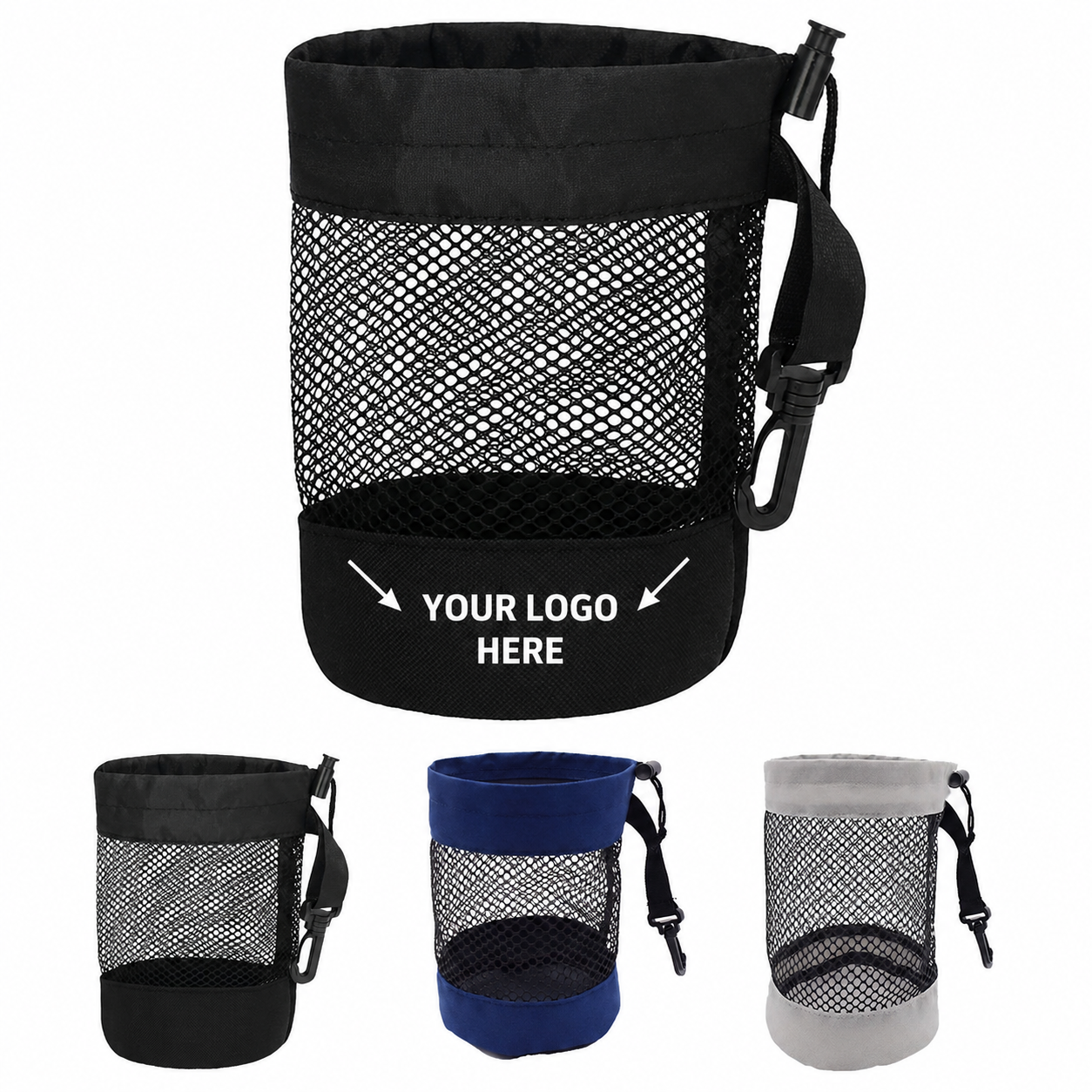 Breathable Mesh Golf Ball Pouch With Clip On Strap