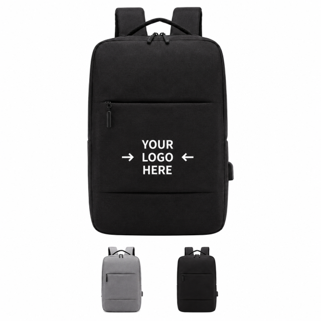 Business Laptop Backpack With Water-Resistant Fabric And Luggage Strap