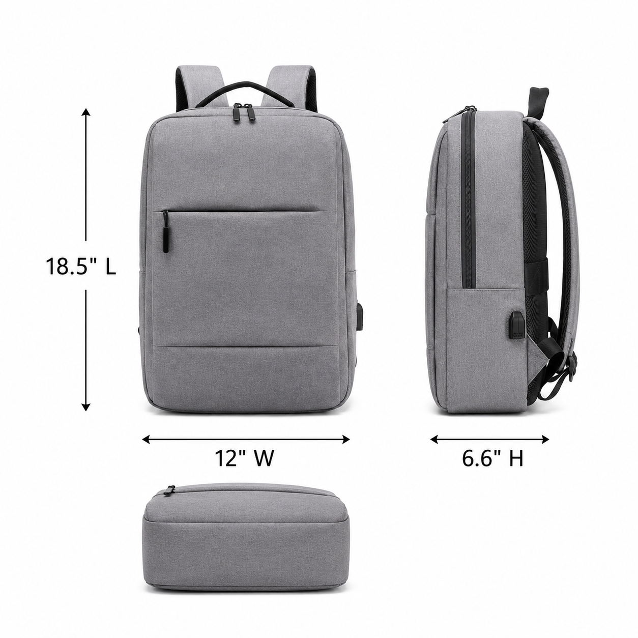 Business Laptop Backpack With Water-Resistant Fabric And Luggage Strap