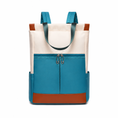 Colour Block Convertible Oxford Laptop Backpack