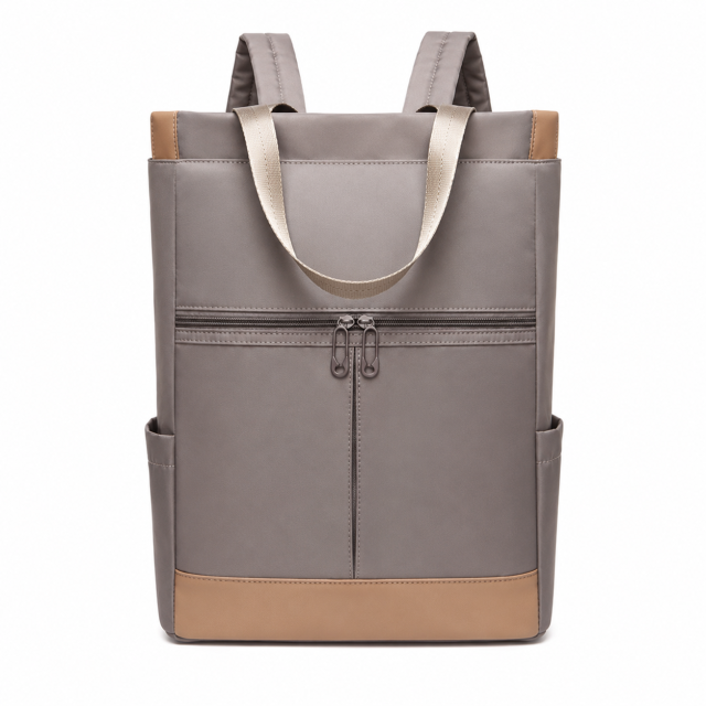 Colour Block Convertible Oxford Laptop Backpack