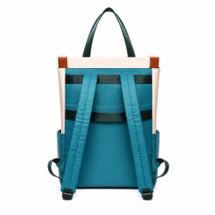 Colour Block Convertible Oxford Laptop Backpack