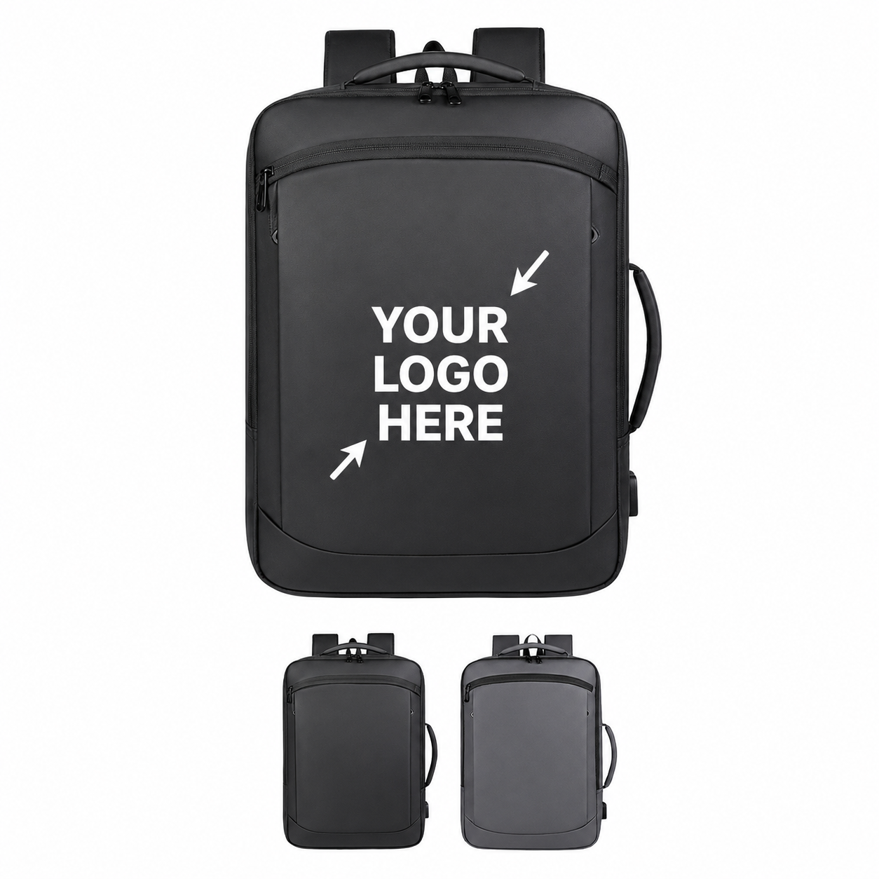 Compact Waterproof Oxford Travel Laptop Backpack with USB Charging Port