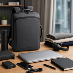 Compact Waterproof Oxford Travel Laptop Backpack with USB Charging Port
