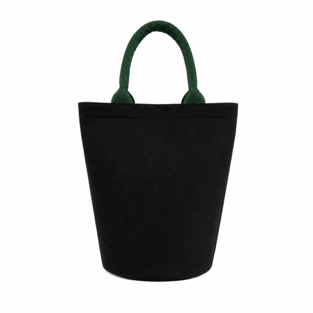 Cotton Linen Canvas Handbag With Woven Handle For Daily Carry