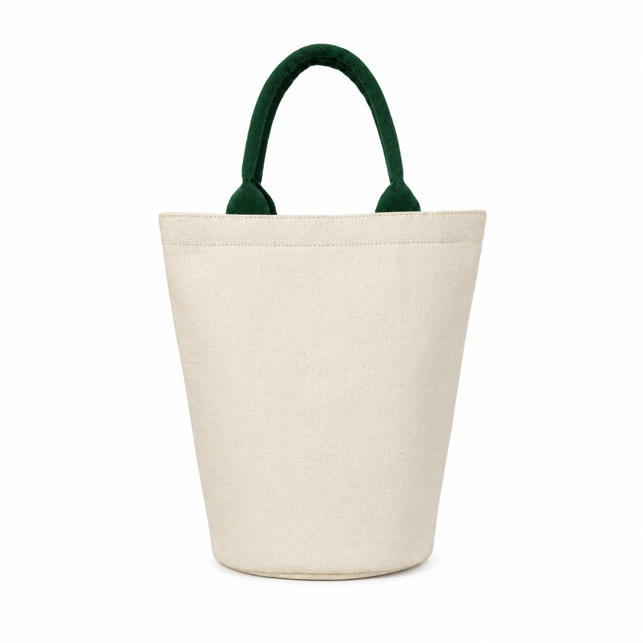 Cotton Linen Canvas Handbag With Woven Handle For Daily Carry