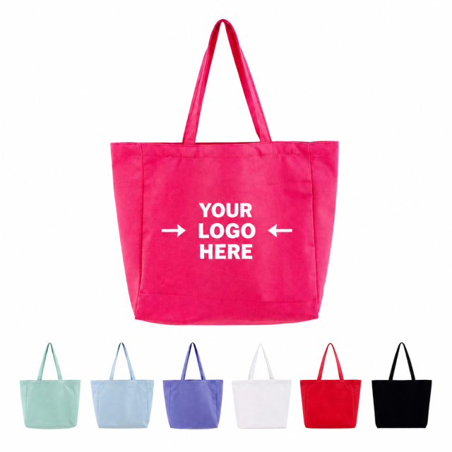 Custom Cotton Canvas Tote Bag with Reinforced Handles for Shopping & Promotional Events