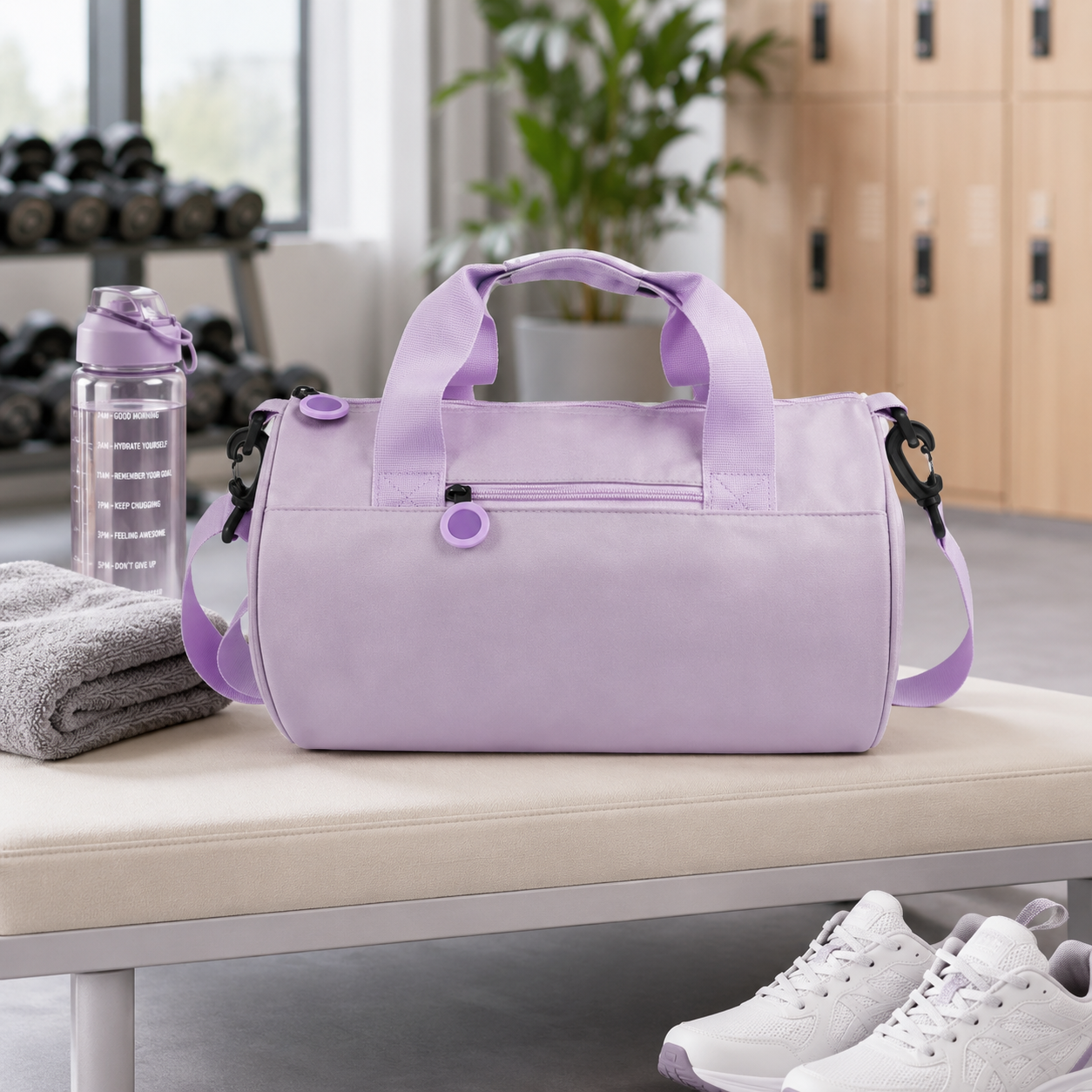 Cylindrical Outdoor Sports Duffel Bag With Spacious Storage