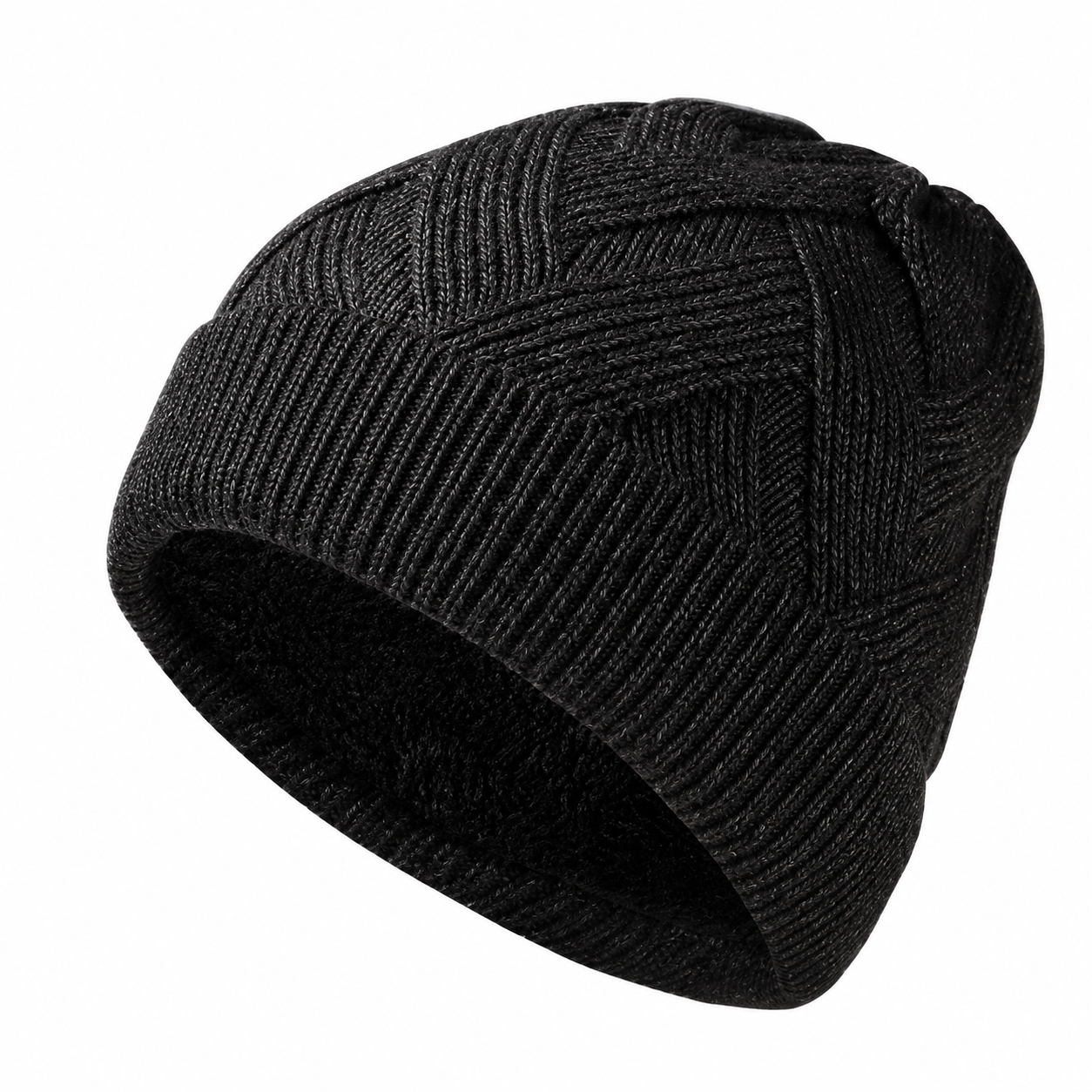 Double-Layer Outdoor Cold-Proof Twill Knit Wool Hat