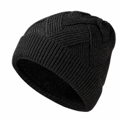 Double-Layer Outdoor Cold-Proof Twill Knit Wool Hat