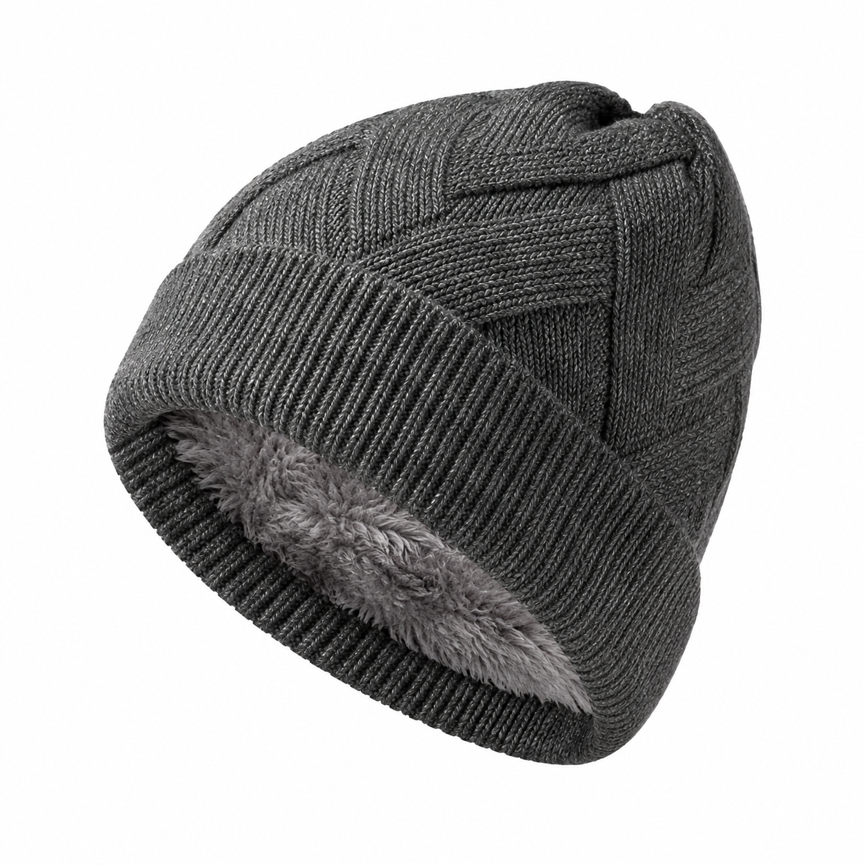 Double-Layer Outdoor Cold-Proof Twill Knit Wool Hat