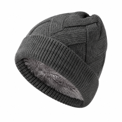 Double-Layer Outdoor Cold-Proof Twill Knit Wool Hat