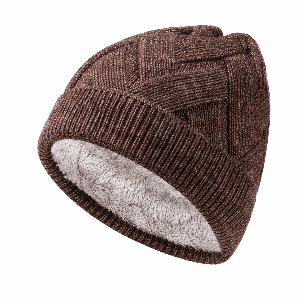 Double-Layer Outdoor Cold-Proof Twill Knit Wool Hat