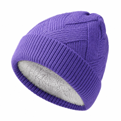Double-Layer Outdoor Cold-Proof Twill Knit Wool Hat