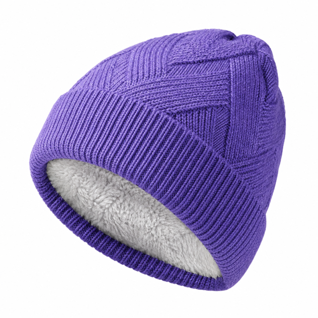 Double-Layer Outdoor Cold-Proof Twill Knit Wool Hat