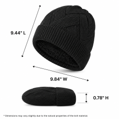 Double-Layer Outdoor Cold-Proof Twill Knit Wool Hat