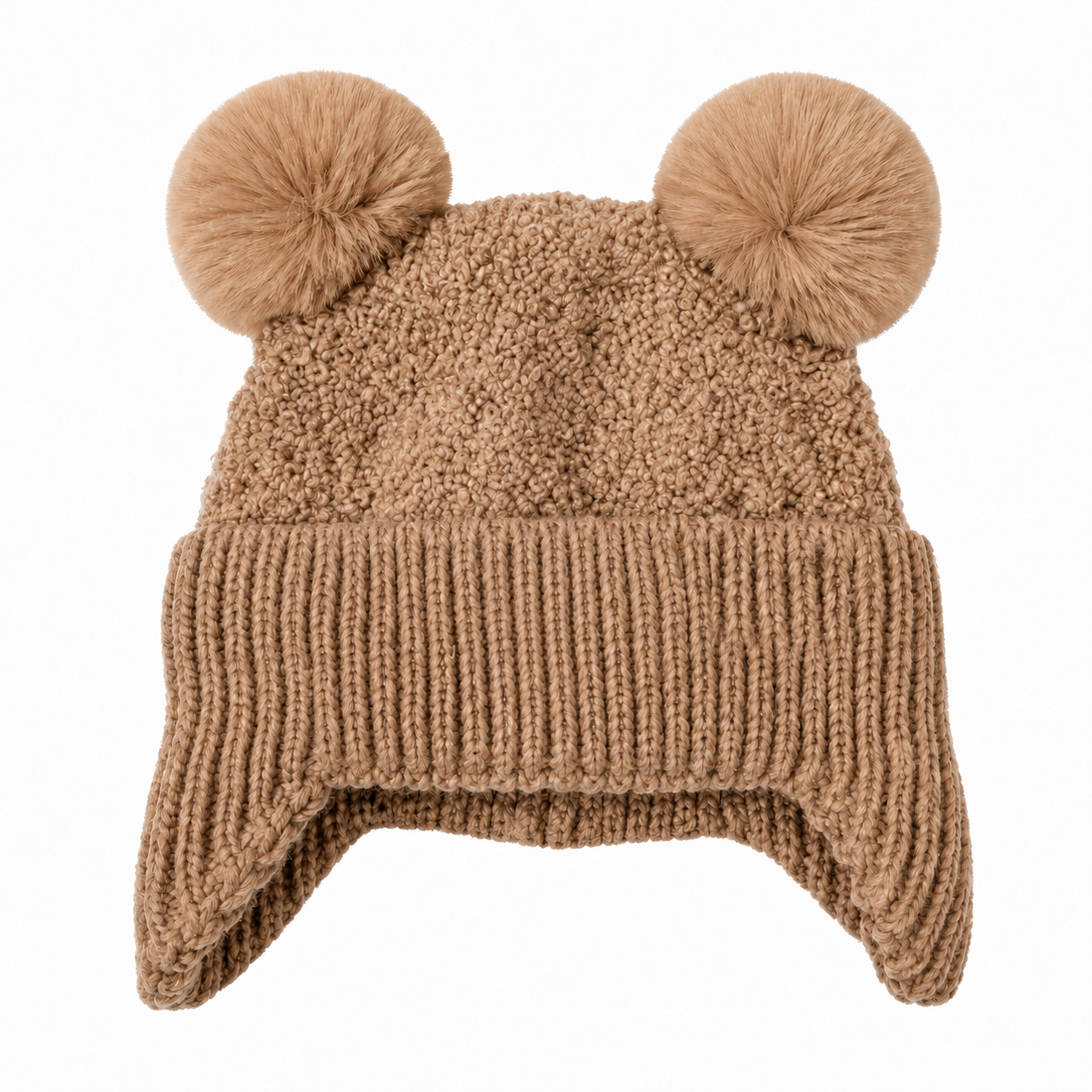 Double Pom Pom Knitted Infant Winter Hat