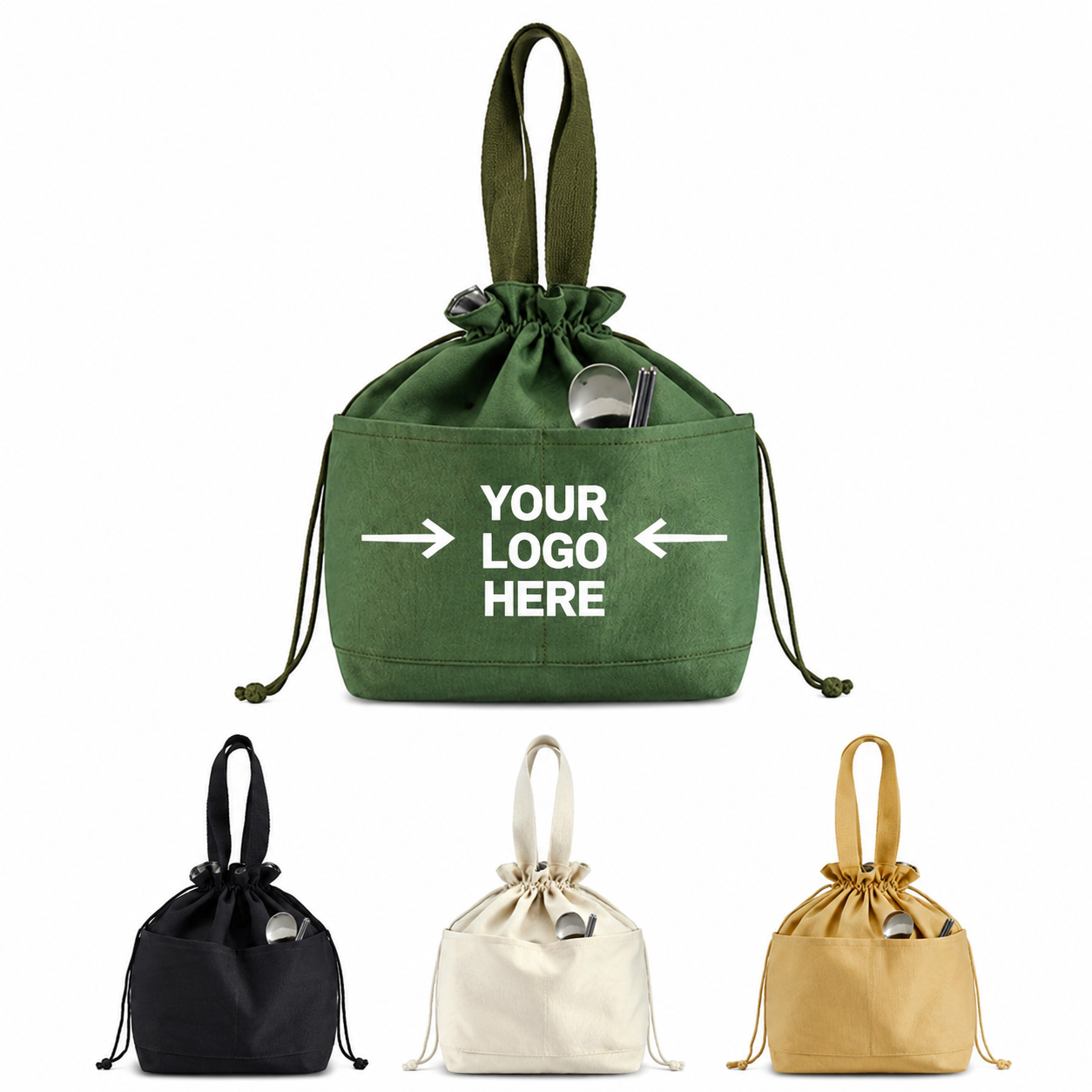 Drawstring Canvas Lunch Bag