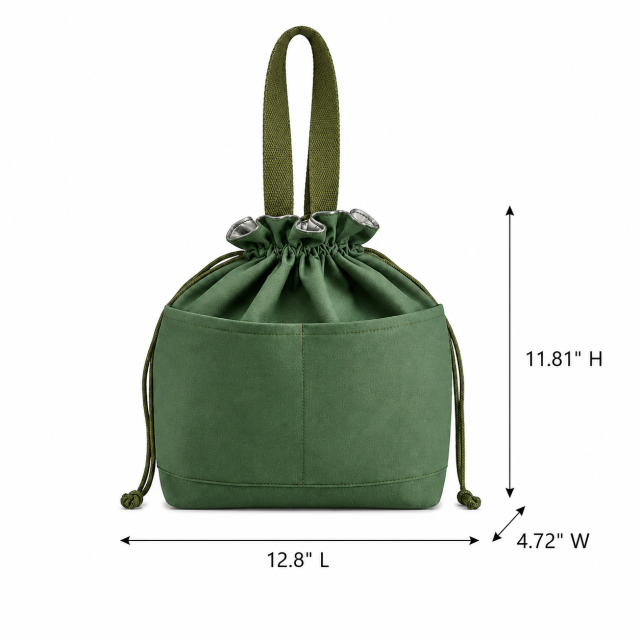 Drawstring Canvas Lunch Bag