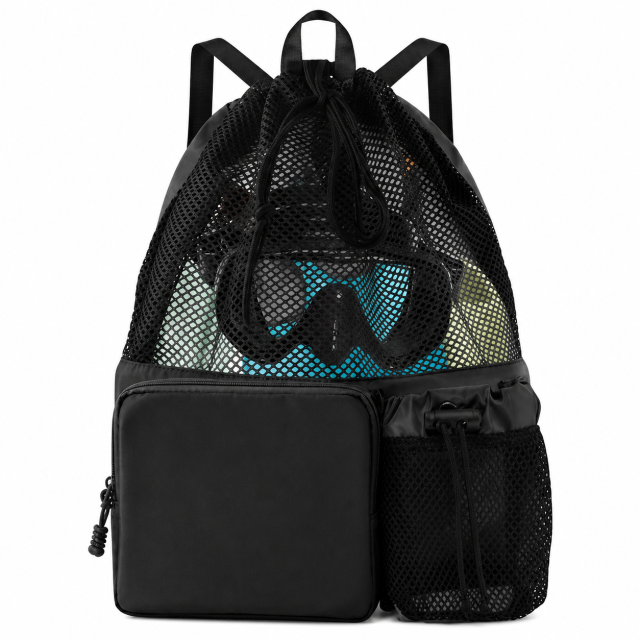 Drawstring Swim Backpack with Shoe Compartment