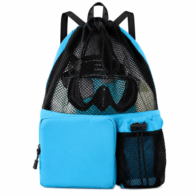 Drawstring Swim Backpack with Shoe Compartment