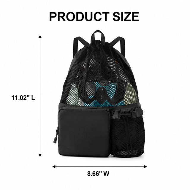 Drawstring Swim Backpack with Shoe Compartment