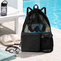 Drawstring Swim Backpack with Shoe Compartment