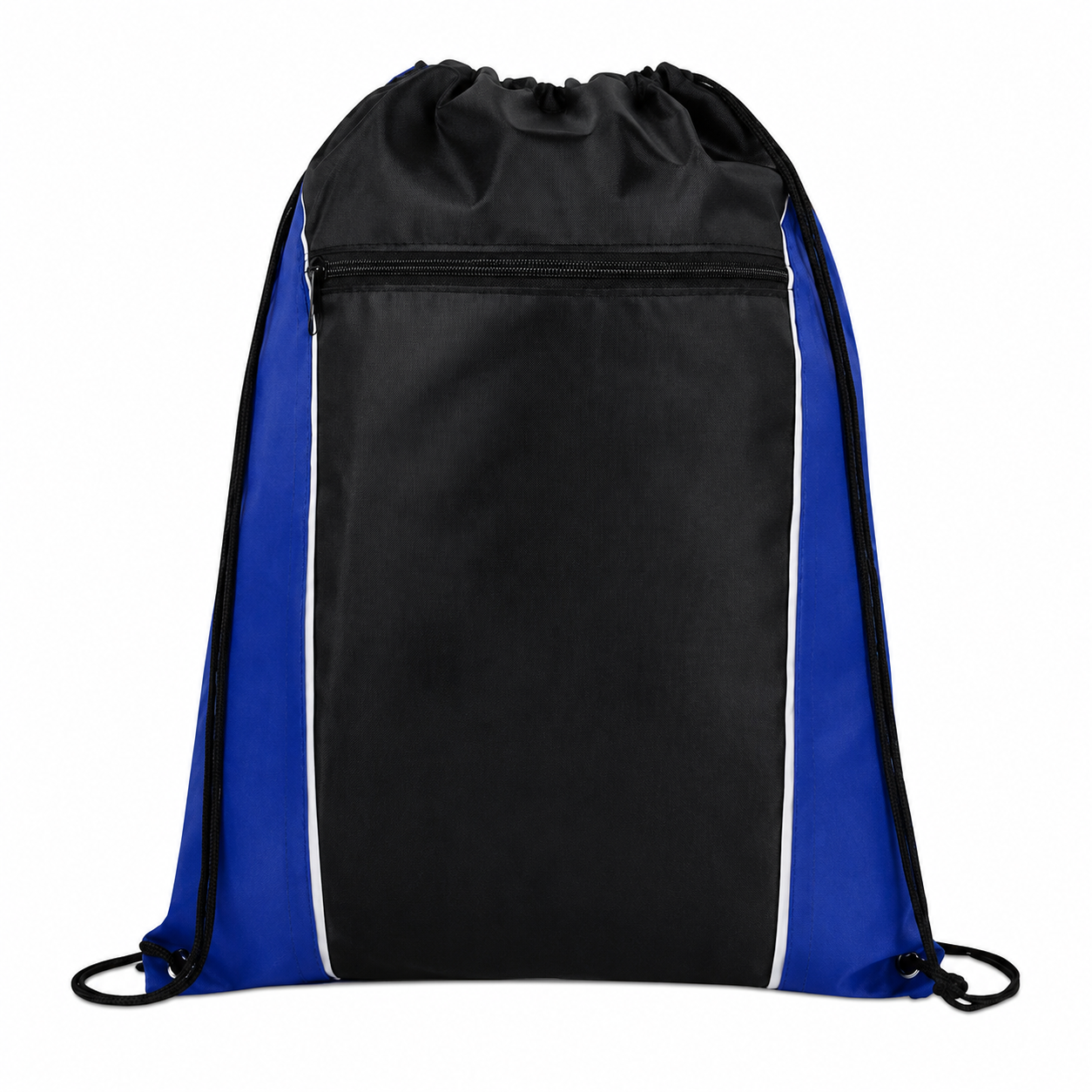 Durable Polyester Drawstring Backpack With Two Tone Color Block Design