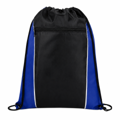 Durable Polyester Drawstring Backpack With Two Tone Color Block Design