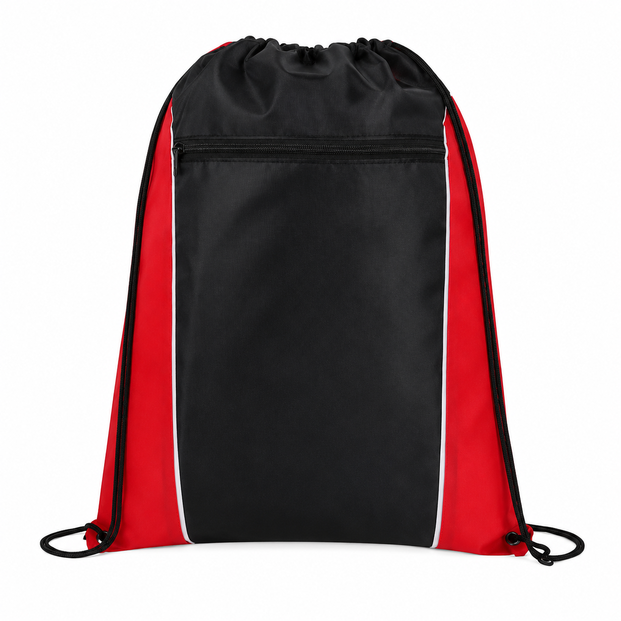 Durable Polyester Drawstring Backpack With Two Tone Color Block Design