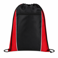 Durable Polyester Drawstring Backpack With Two Tone Color Block Design