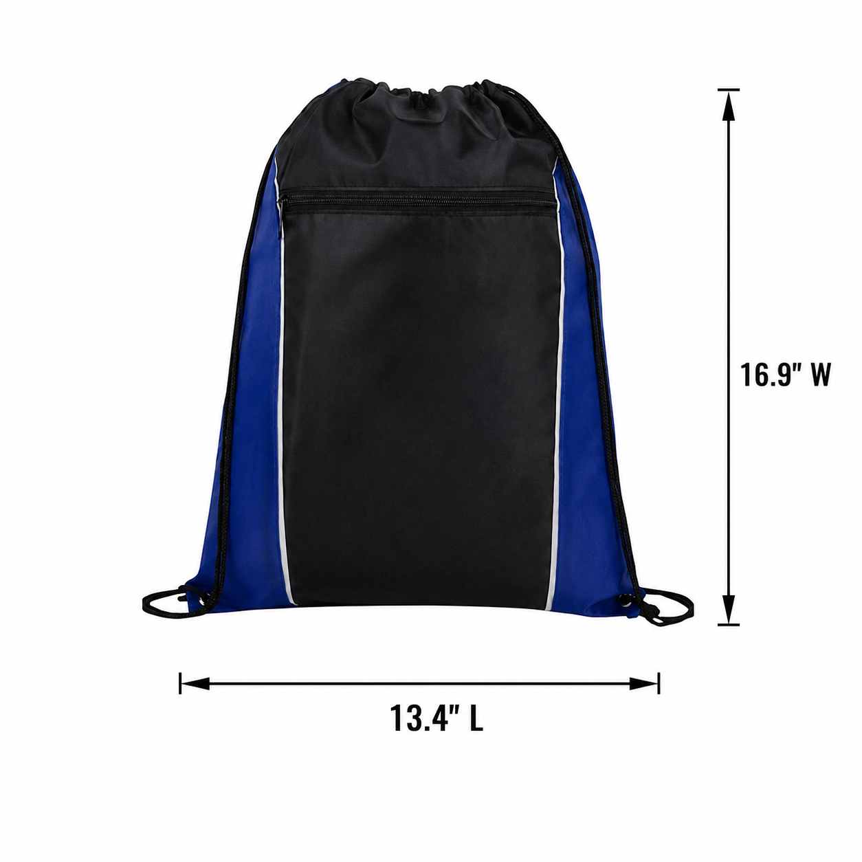 Durable Polyester Drawstring Backpack With Two Tone Color Block Design