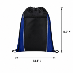Durable Polyester Drawstring Backpack With Two Tone Color Block Design