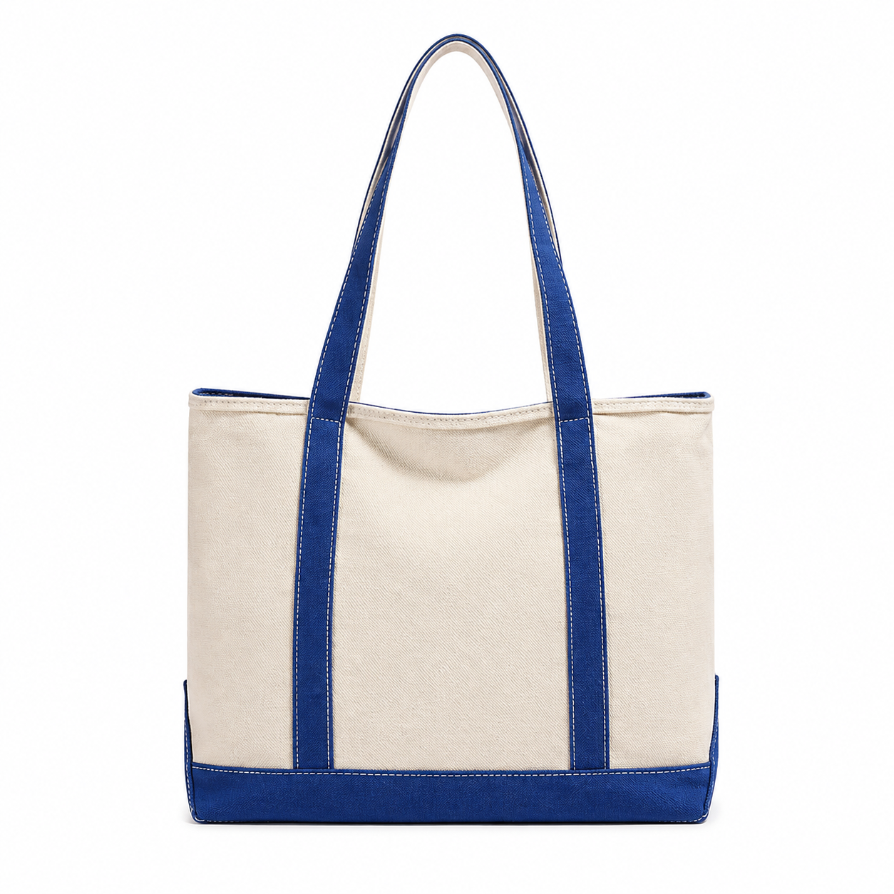 Fashion Casual Canvas Shoulder Tote Bag with Striped Design