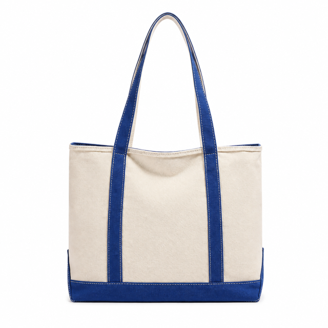 Fashion Casual Canvas Shoulder Tote Bag with Striped Design