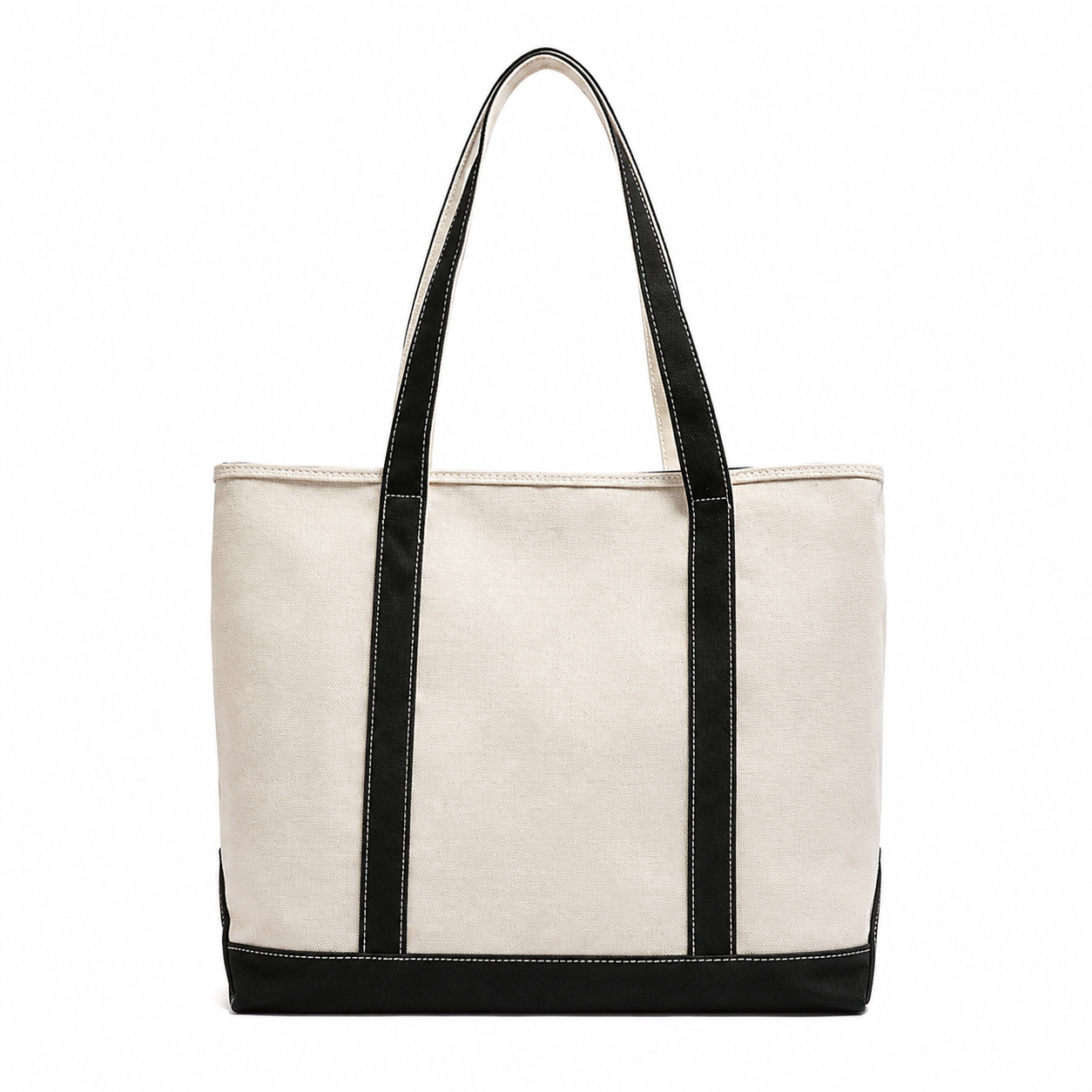Fashion Casual Canvas Shoulder Tote Bag with Striped Design