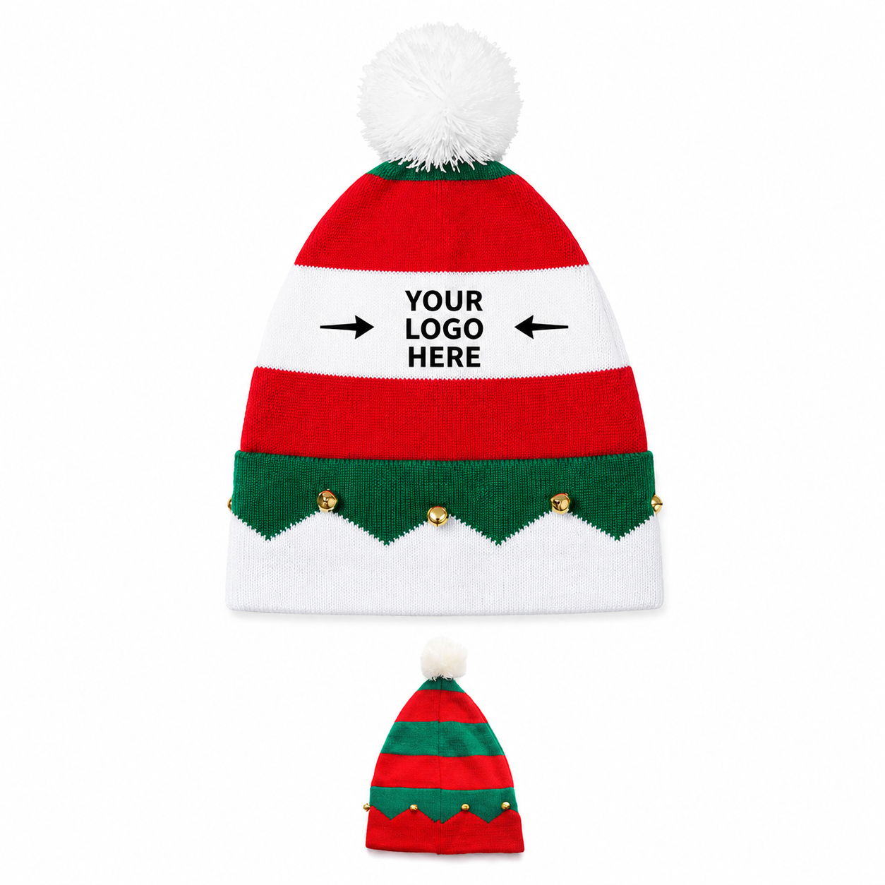 Festive Jingle Bell Knit Christmas Beanie Hat