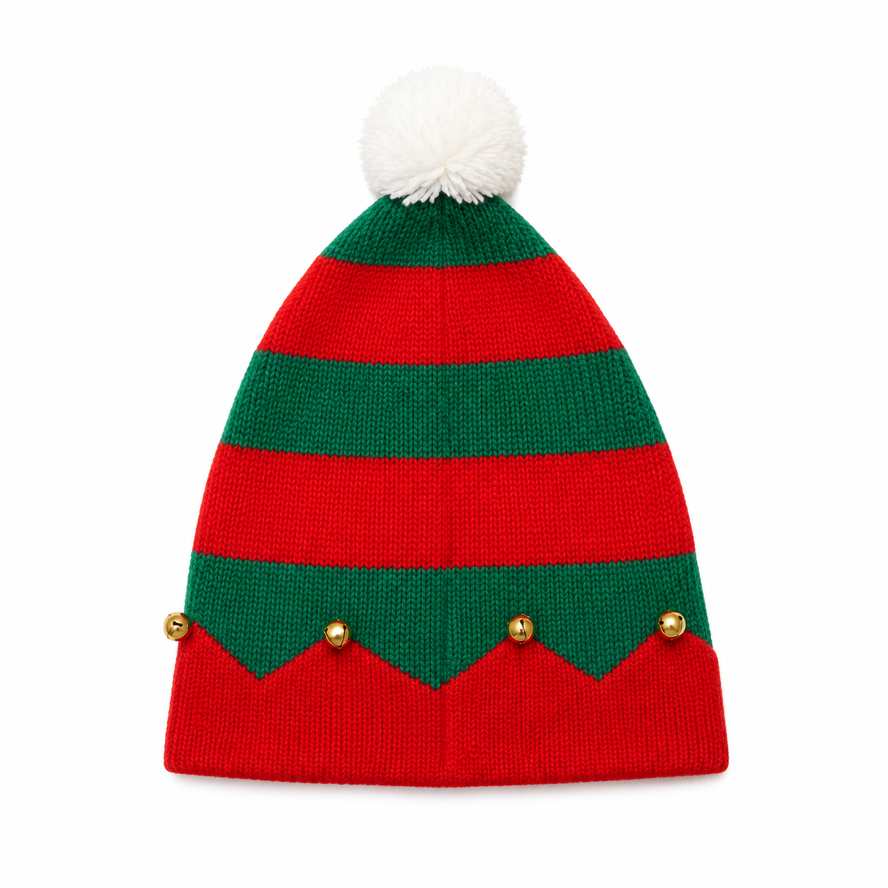 Festive Jingle Bell Knit Christmas Beanie Hat