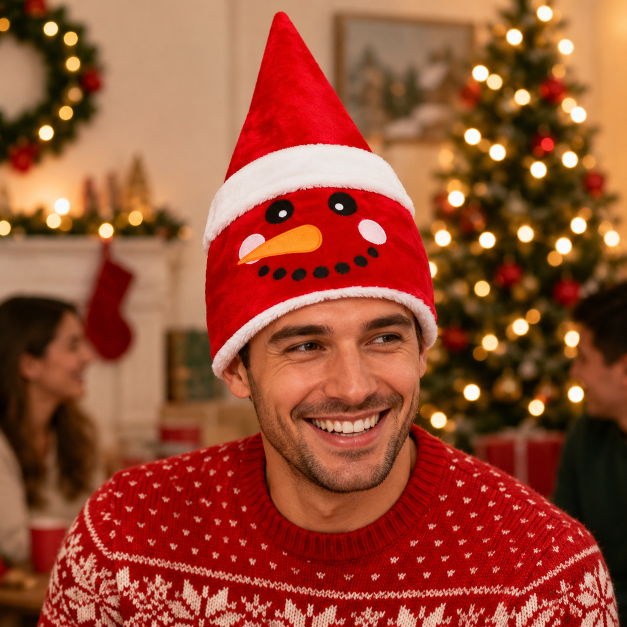 Festive Plush Snowman Christmas Hat