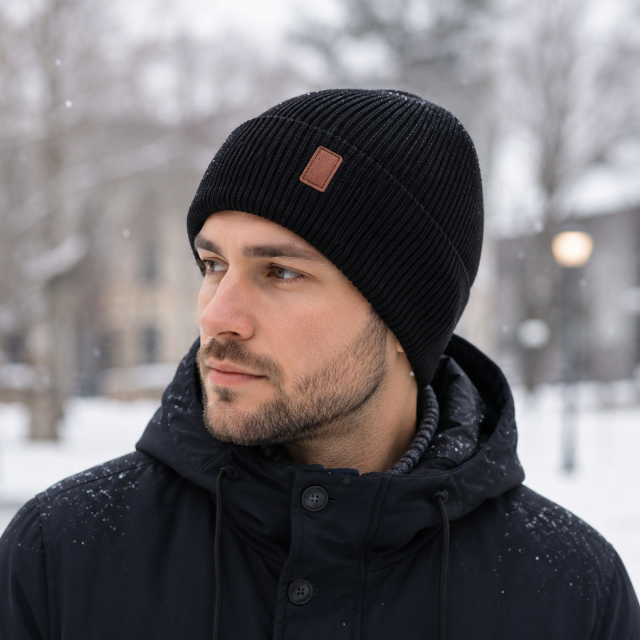 Fleece Lined Winter Pom Pom Beanie Hat