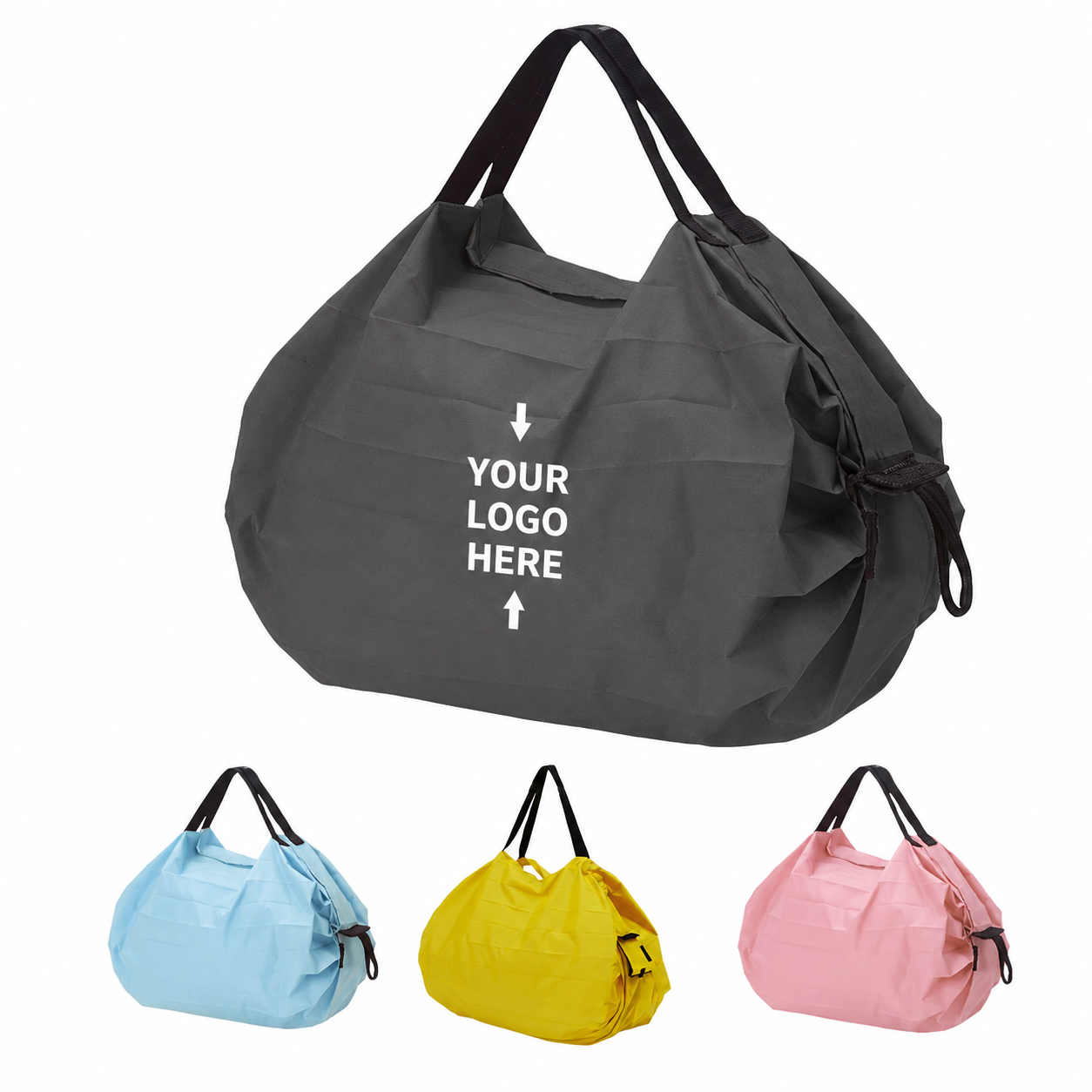Foldable Eco-Friendly Shopping Tote Bag with Compact Accordion Design