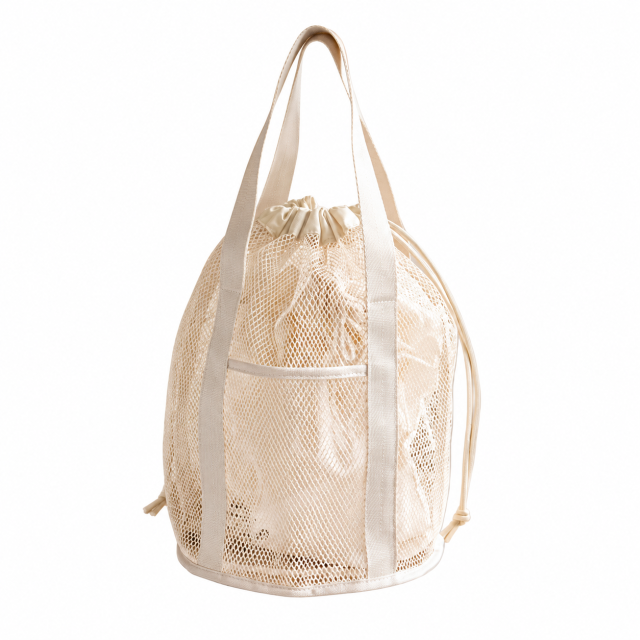 Foldable Lightweight Mesh Drawstring Storage Bag for Shopping and Travel