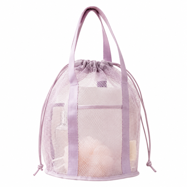 Foldable Lightweight Mesh Drawstring Storage Bag for Shopping and Travel