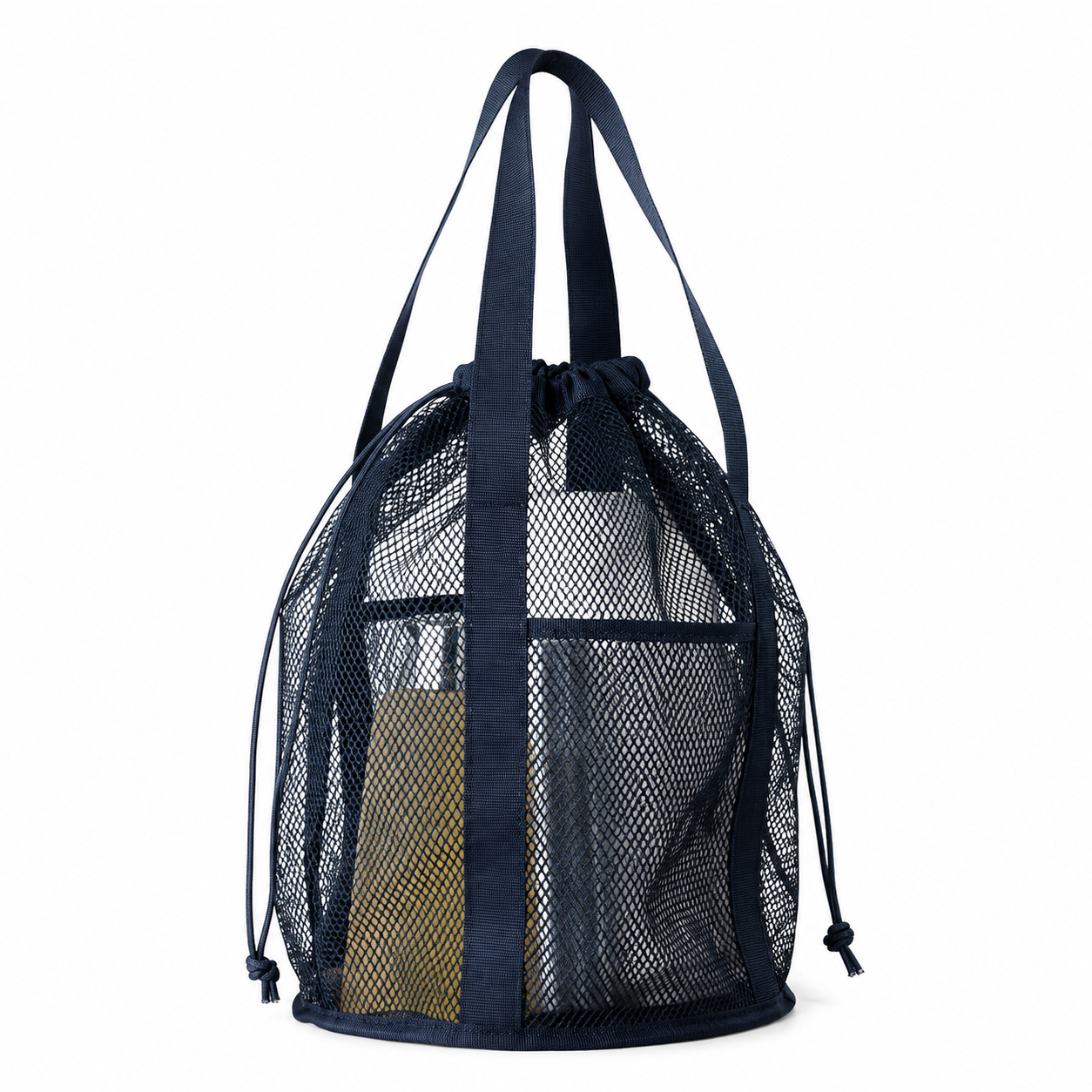 Foldable Lightweight Mesh Drawstring Storage Bag for Shopping and Travel