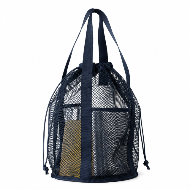 Foldable Lightweight Mesh Drawstring Storage Bag for Shopping and Travel