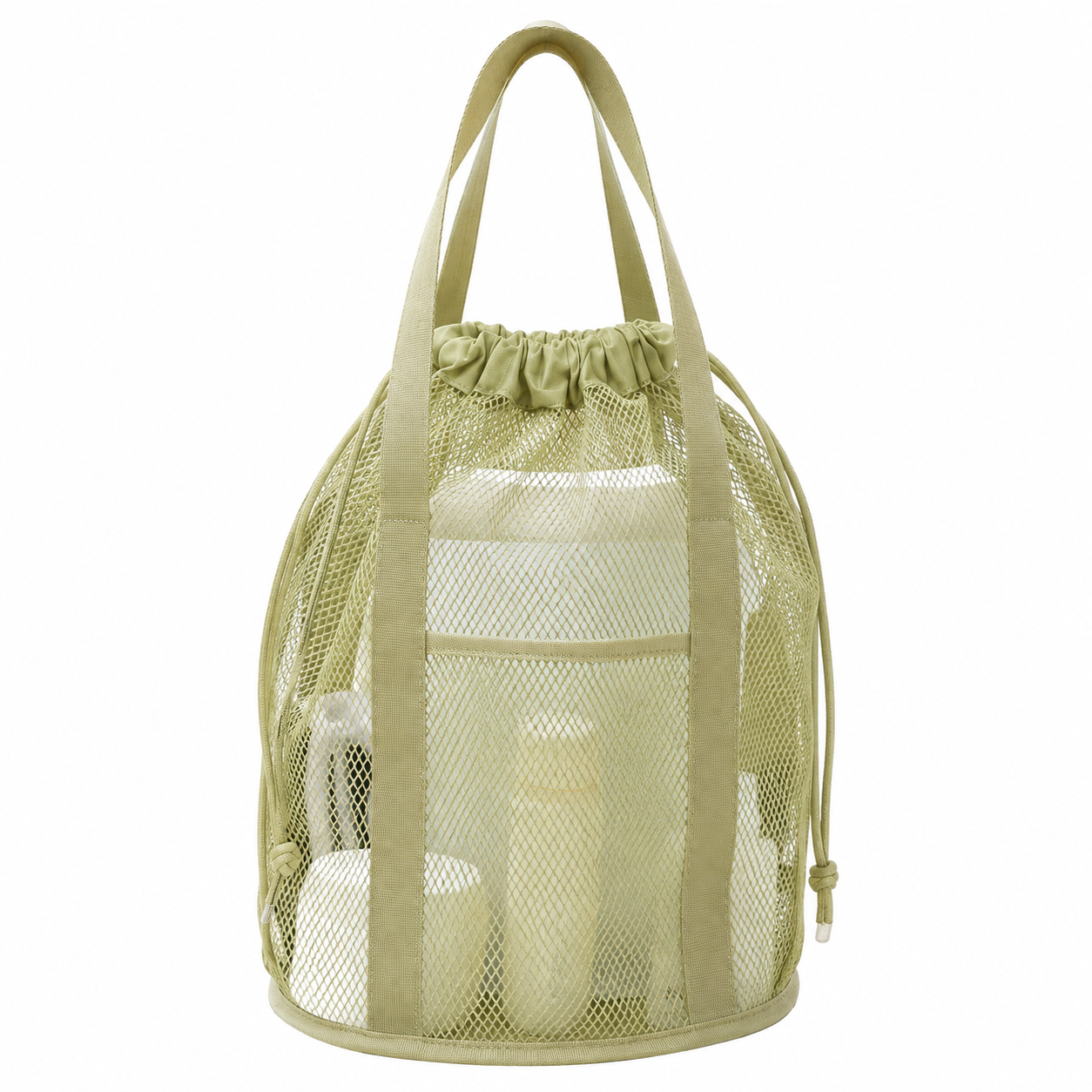 Foldable Lightweight Mesh Drawstring Storage Bag for Shopping and Travel