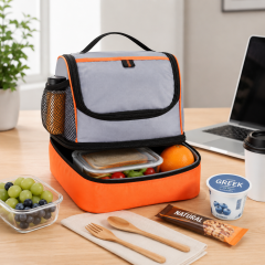 Insulated Dual Compartment Food and Beverage Bag