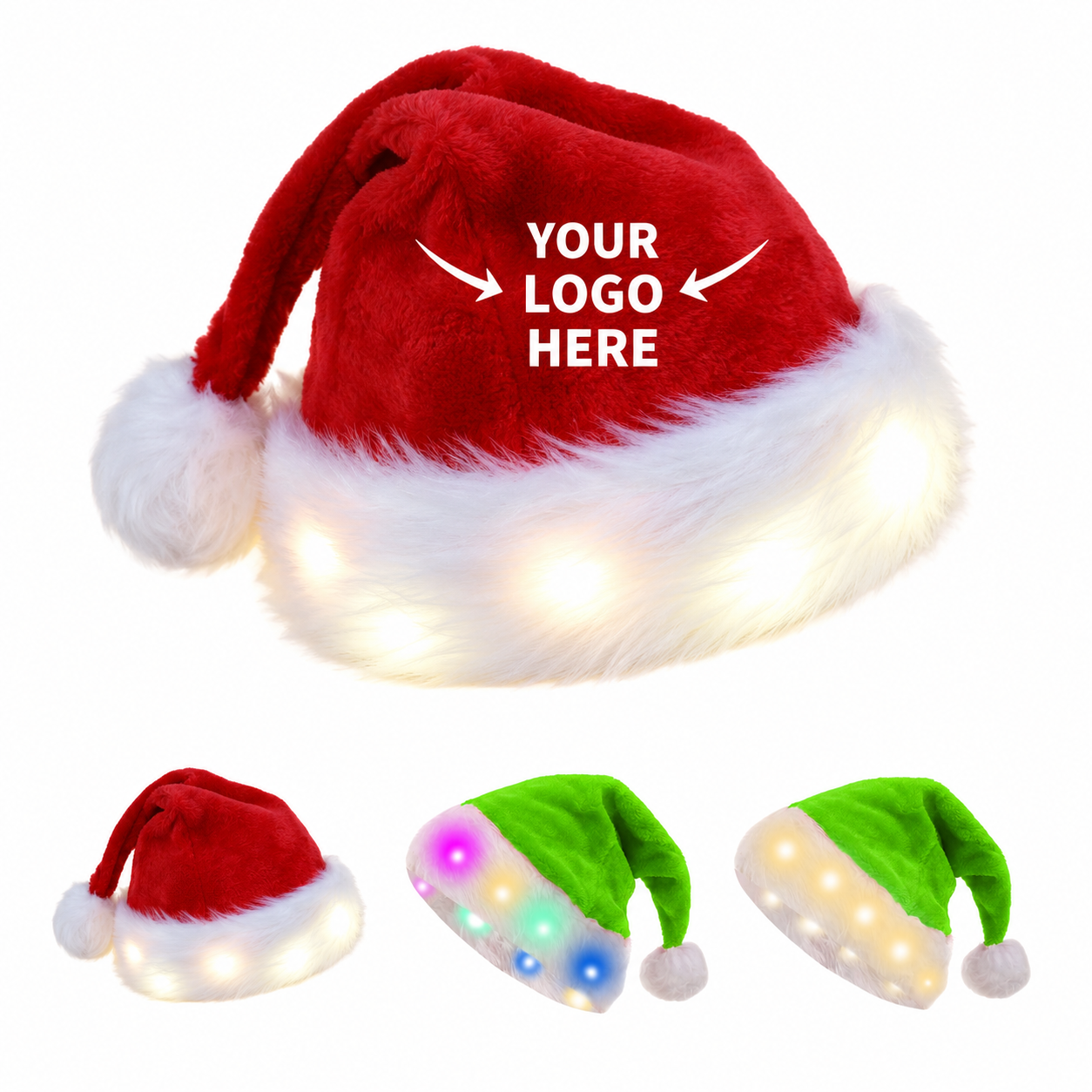 LED Light-Up Santa Christmas Hat