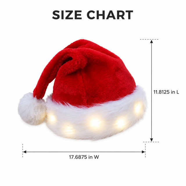 LED Light-Up Santa Christmas Hat
